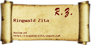 Ringwald Zita névjegykártya